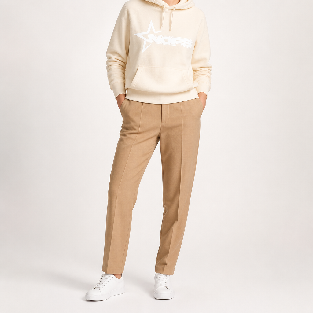 Zeb | Womens Hoodie Fleece Lined Zip Up Sweatshirt, Apricot 2