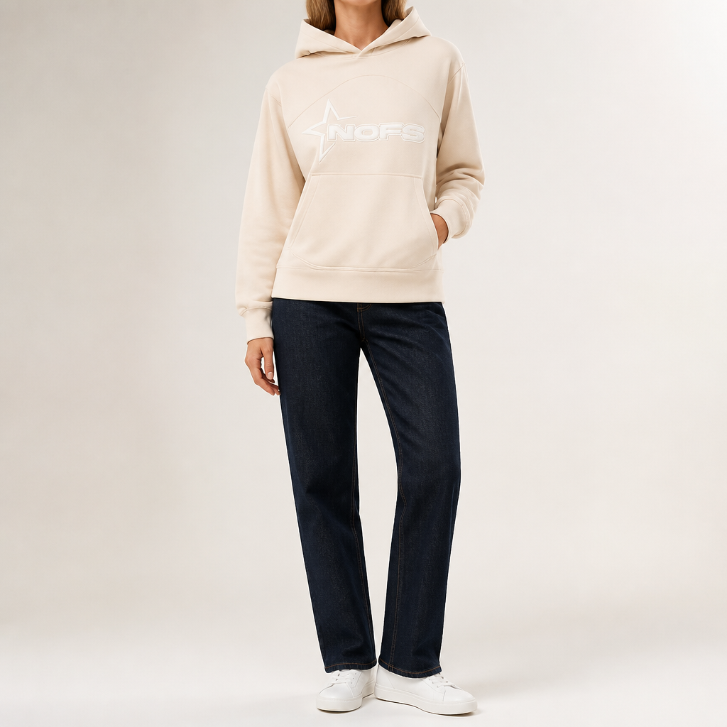 Zeb | Womens Hoodie Fleece Lined Zip Up Sweatshirt, Apricot