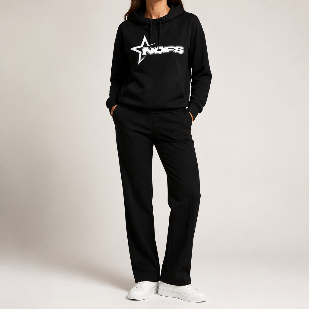 Zeb | Womens Hoodie Fleece Lined Zip Up Sweatshirt, Black 2