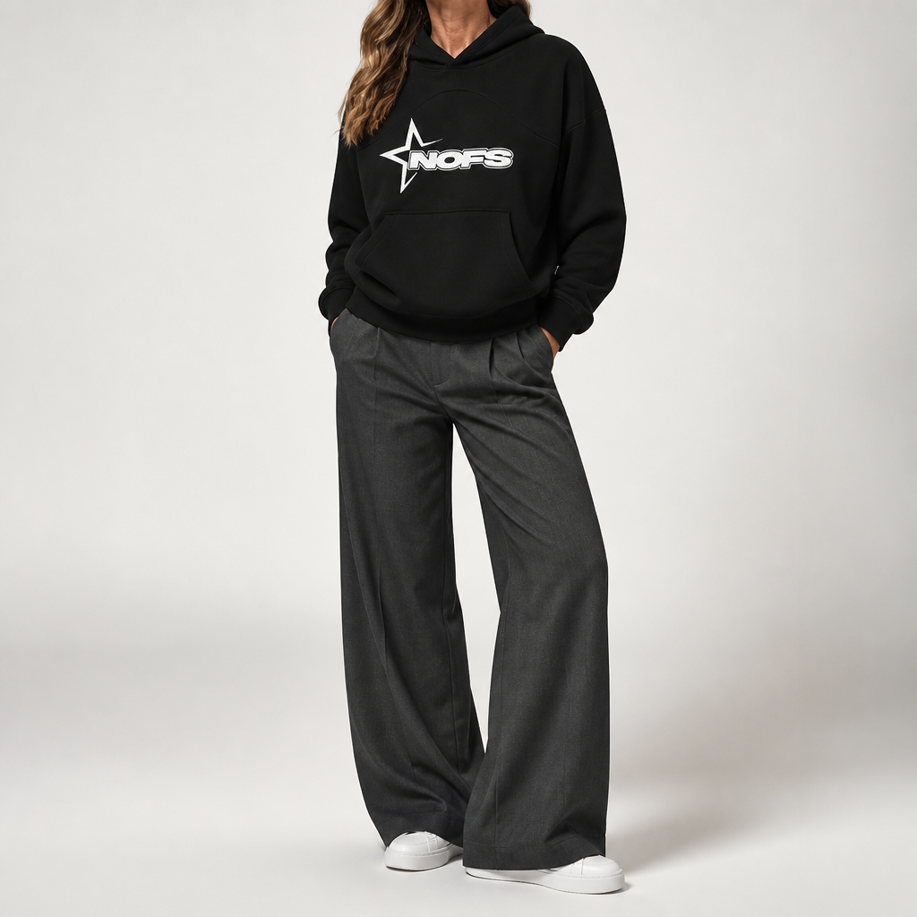 Zeb | Womens Hoodie Fleece Lined Zip Up Sweatshirt, Black