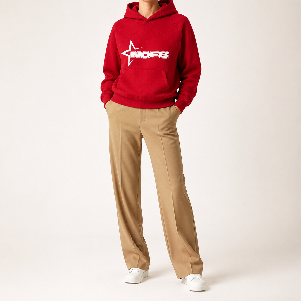 Zeb | Womens Hoodie Fleece Lined Zip Up Sweatshirt, Red
