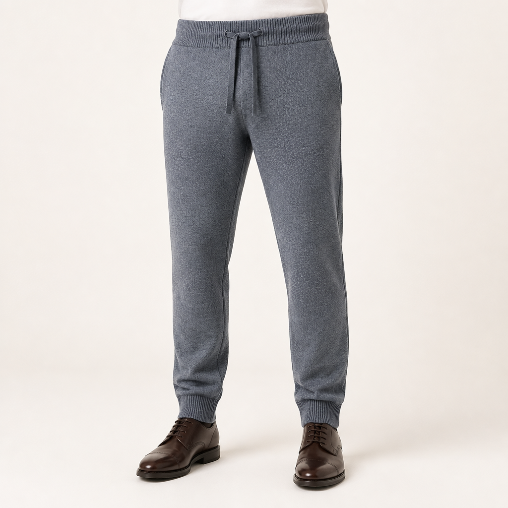 Zephyr | Mens Winter Wool Warm High Waist Loose Trousers, Grey