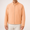 Zinnia | Mens Harrington Jacket Collared Bomber Casual Workwear Jacket, Apricot